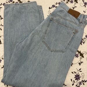 Madewell 90's Straight Croop High Rise Denim Jeans Lt Blue Size W 29 NWT!